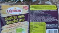 Galettes maïs chocolat noir