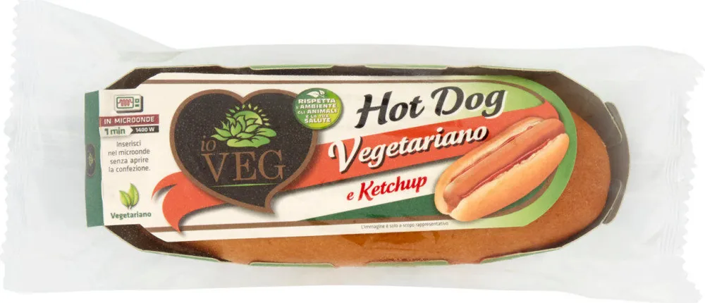Hot dog vegetariano e ketchup