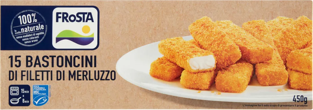 Bastoncini di filetti di merluzzo