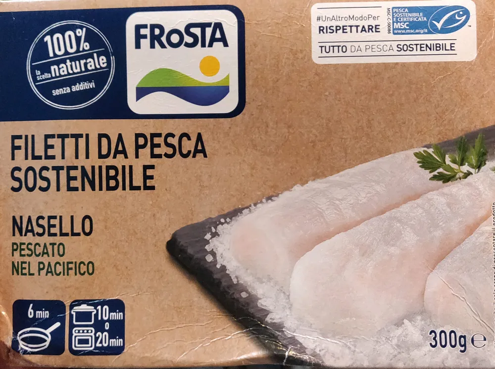 Filetti di nasello pescato nell'oceano