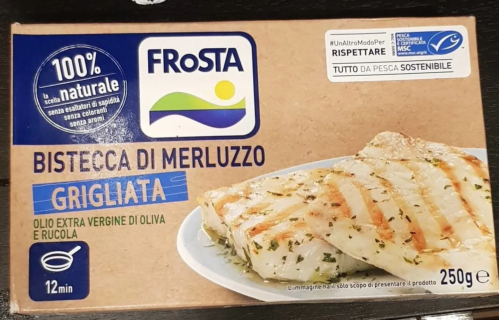 Bistecca di merluzzo grigliata olio extra vergine