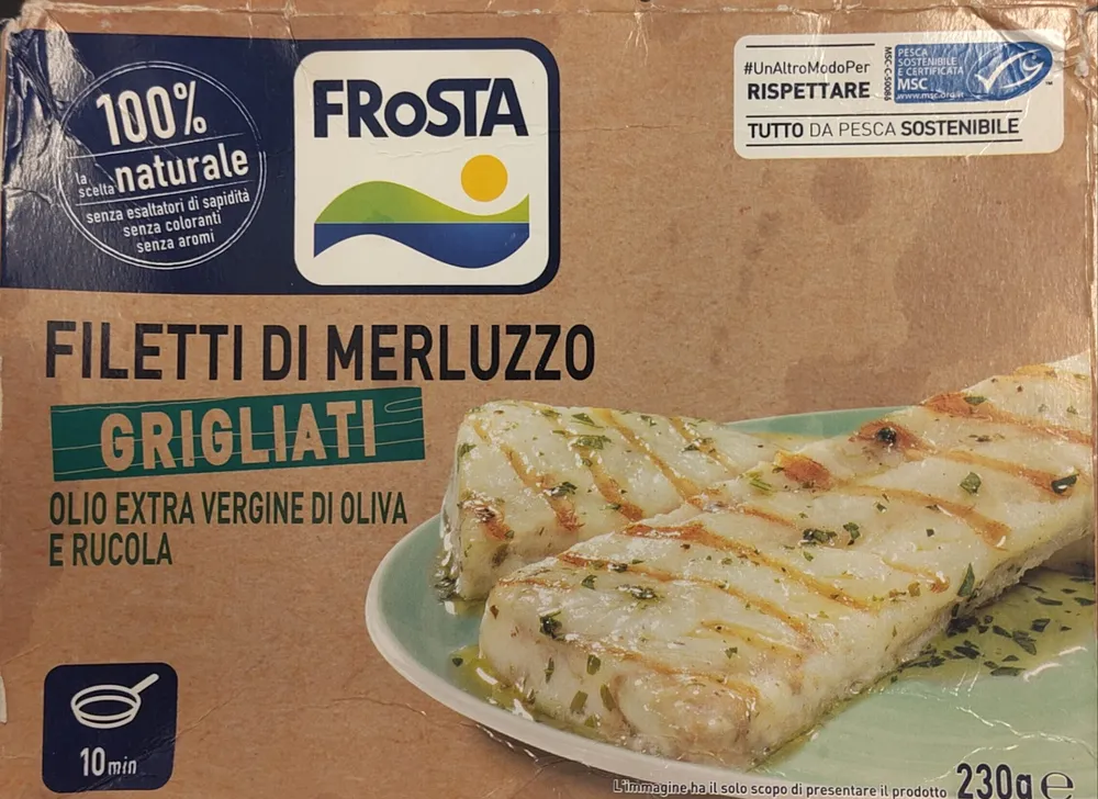Filetti di merluzzo grigliati olio extra vergine