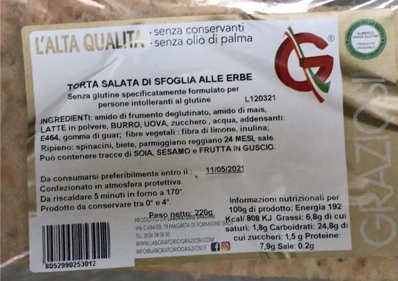Torta salata senza glutine