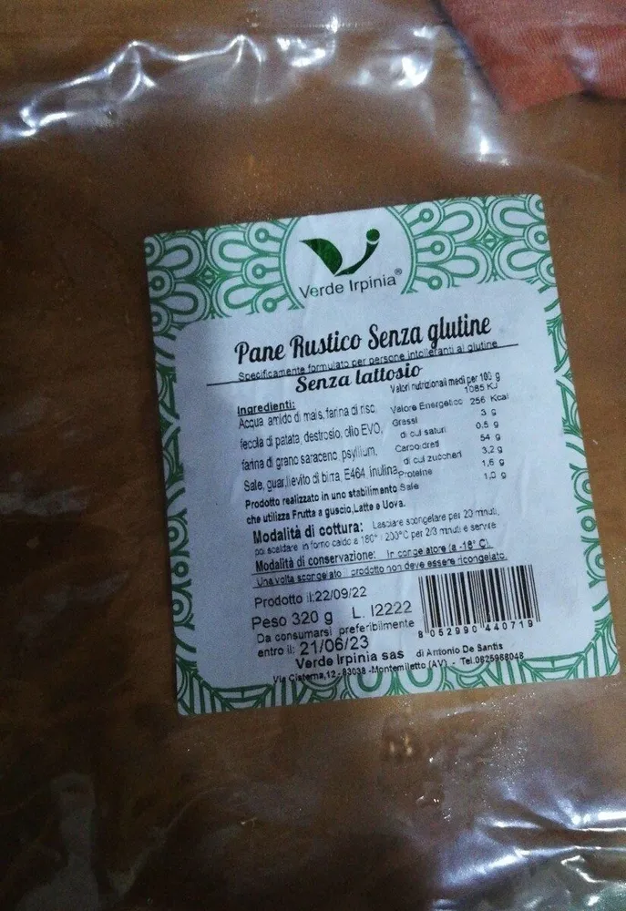 Pane rustico senza glutine senza lattosio