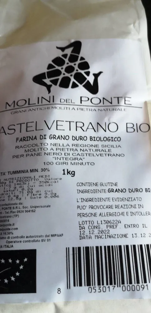 Farina di grano duro biologico