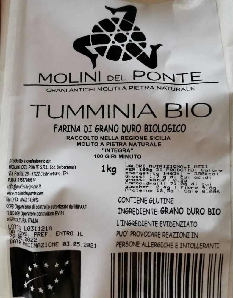 Farina Tumminia Bio (grano duro integrale)