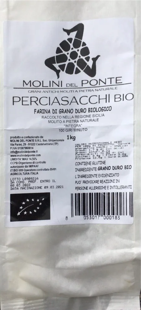 Farina di grano duro biologico