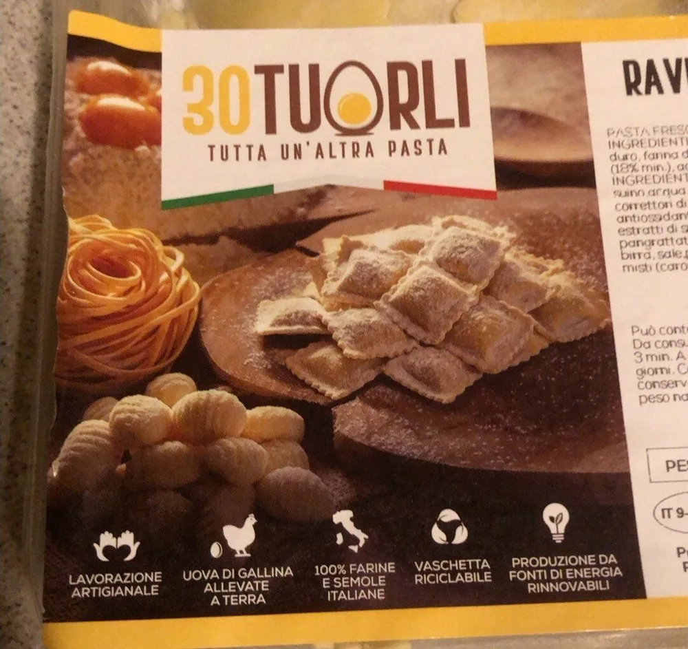 Raviolone salciccia e porri