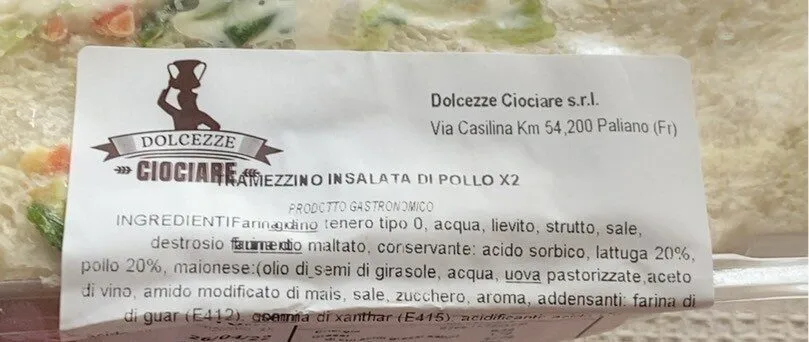 Tramezzino insalata di pollo