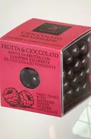 Frutta e cioccolato lampone rivestito cioccolato fondente