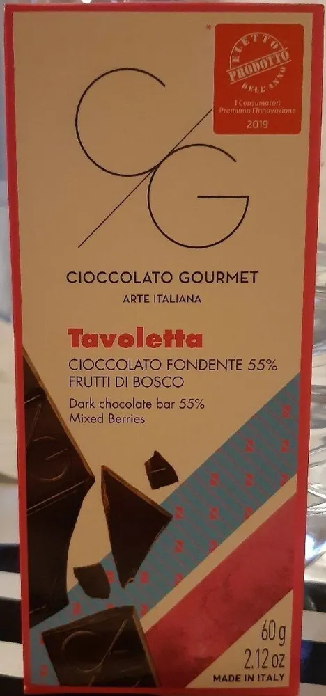 Cioccolato Fondente 55% con frutti di bosco