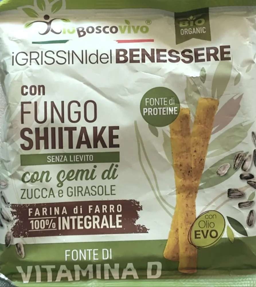 I grissini del benessere con fungo Shitake con semi di zucca e girasole