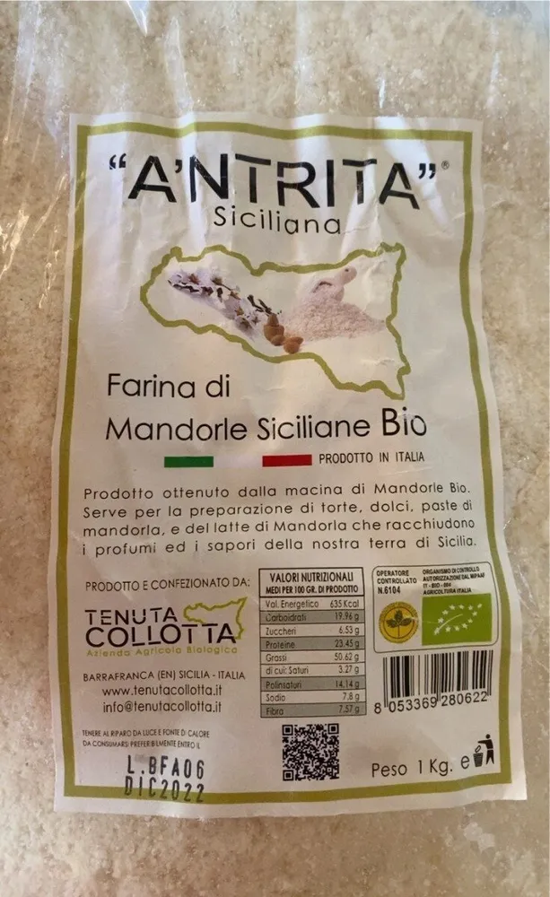 Antrita siciliana - Farina di mandorle siciliane bio