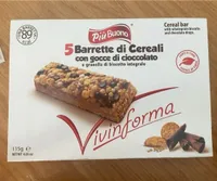 Barrette di cereali con gocce di cuoccolato