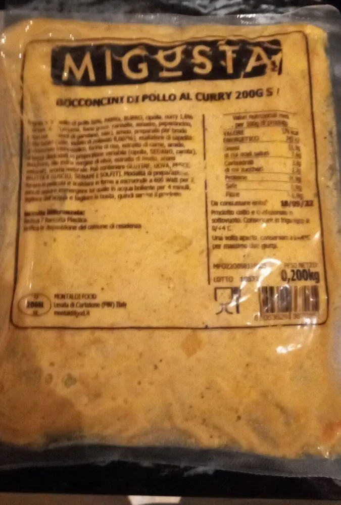 Bocconcini di pollo al curry