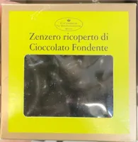 Zenzero ricoperto di cioccolato fondente