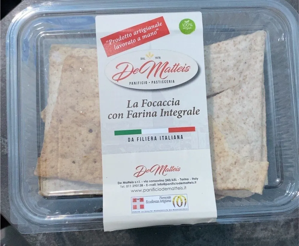 La focaccia con farina integrale