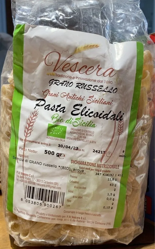 Pasta elicoidali - bio grano russello