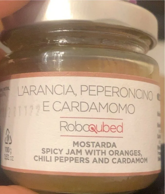 Mostarda spicy jam with oranges, chili peppers and cardamom