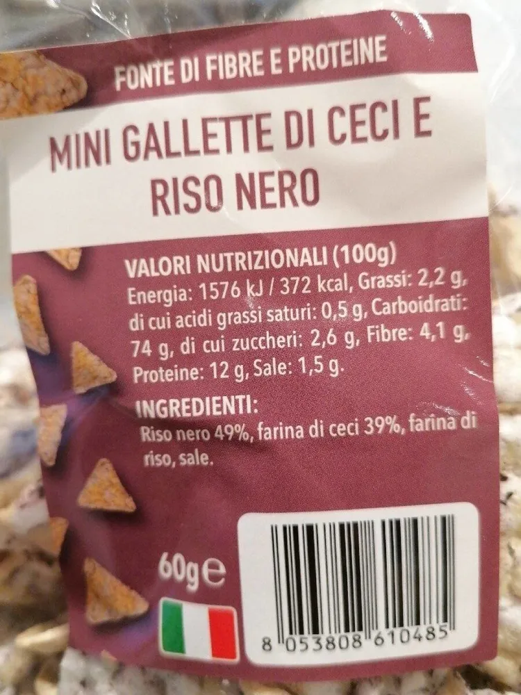 Mini gallette di ceci e riso nero