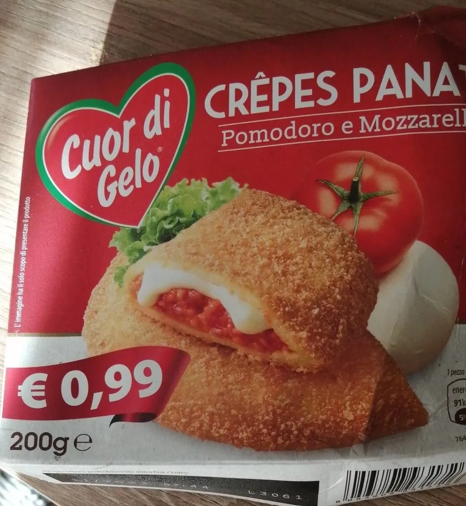 Crepes pana te pomodoro e mozzarella