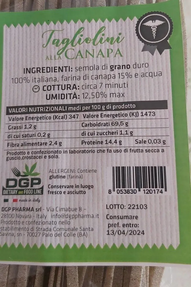 Tagliolini alla canapa