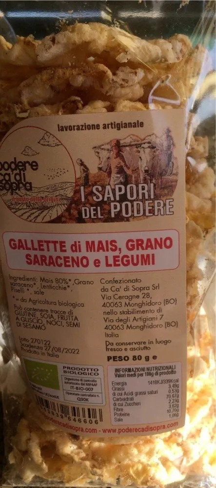 Gallette di mais grano saraceno e legumi