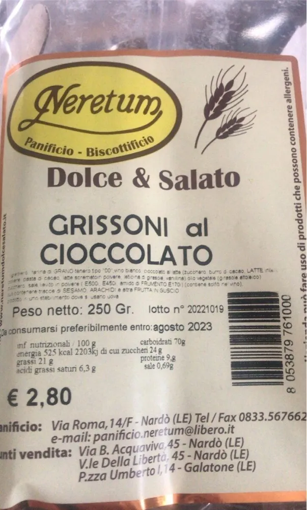 Grissoni di cioccolato