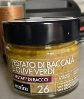 Pestato di baccalà e olive verdi