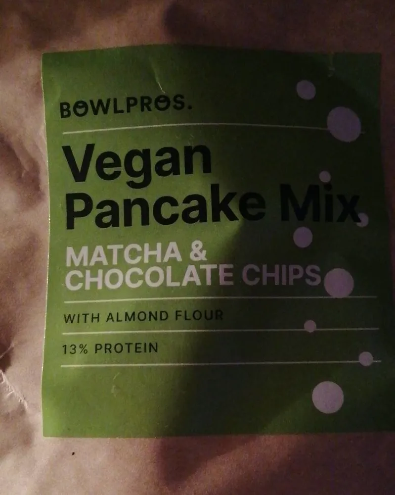 Vegan pancake mix matcha e chocolate chips