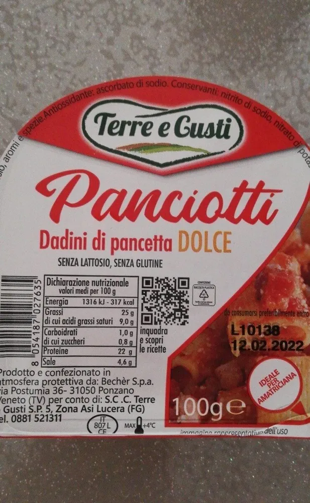 Panciotti dadini di pancetta dolce