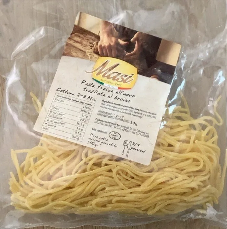 Pasta fresca all’uovo trafilata al bronzo