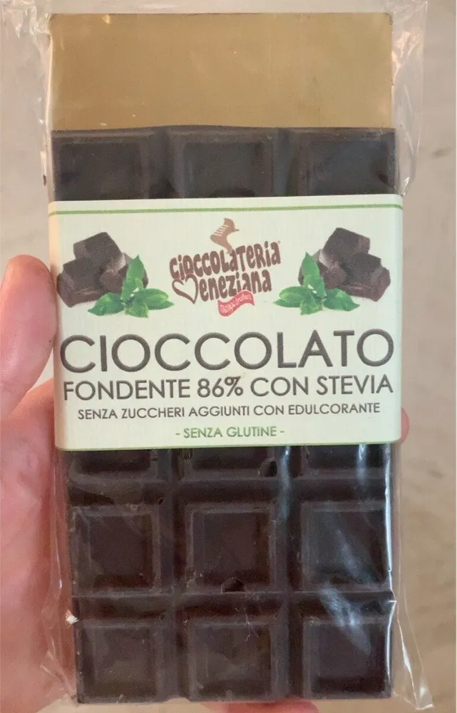 Cioccolato fondente 86% con stevia