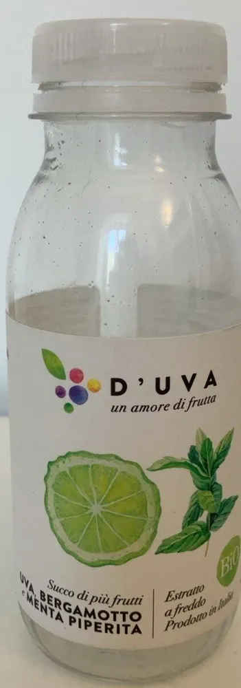 Succo di frutta uva bergamotto e menta piperita