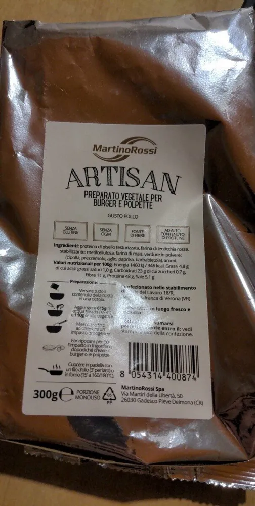 Artisan - preparato vegetale per burger e polpette