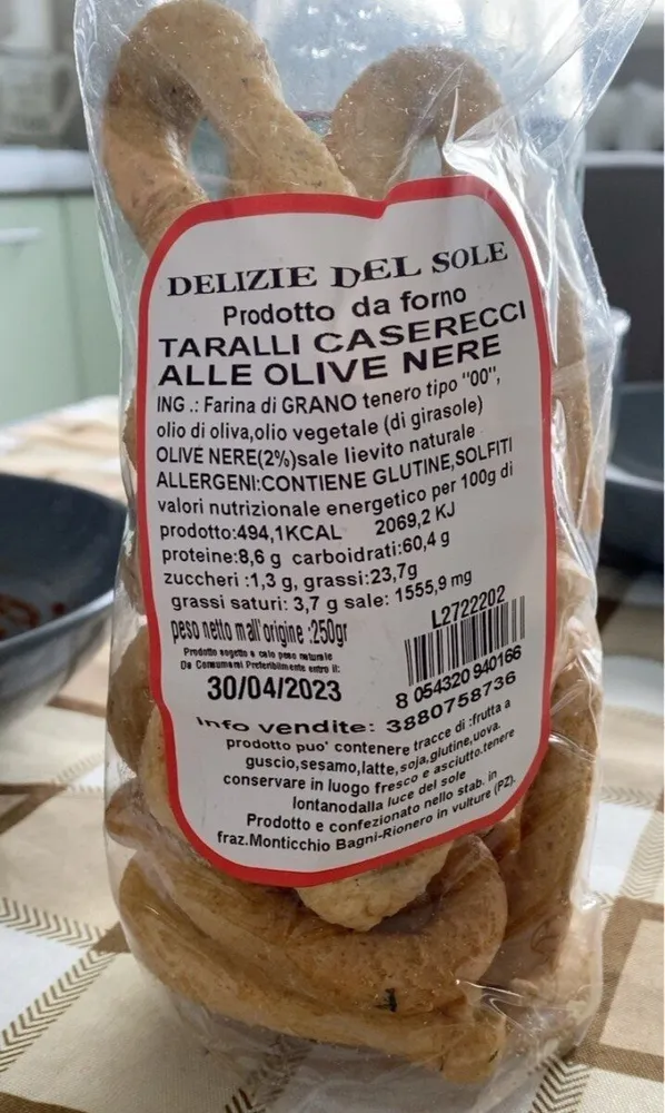 Taralli caserecci alle olive nere