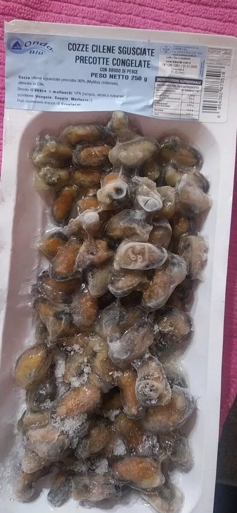 Cozze cilene sgusciate precotte congelate