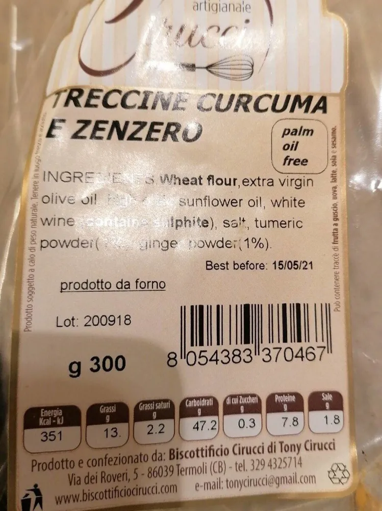 TRECCINE CURCUMA E ZENZERO