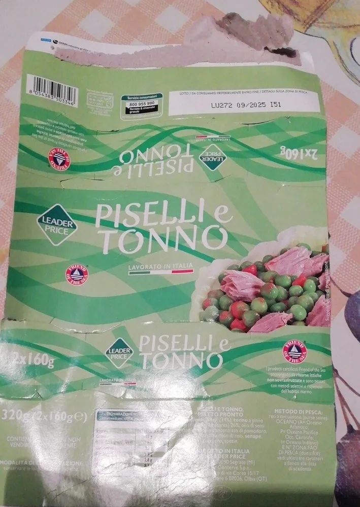 piselli e tonno