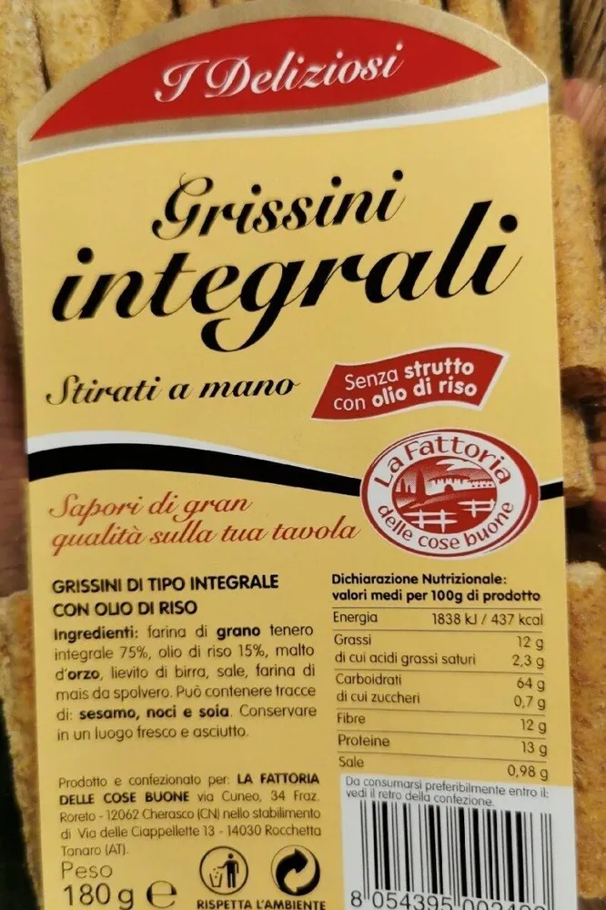 Grissini integrali