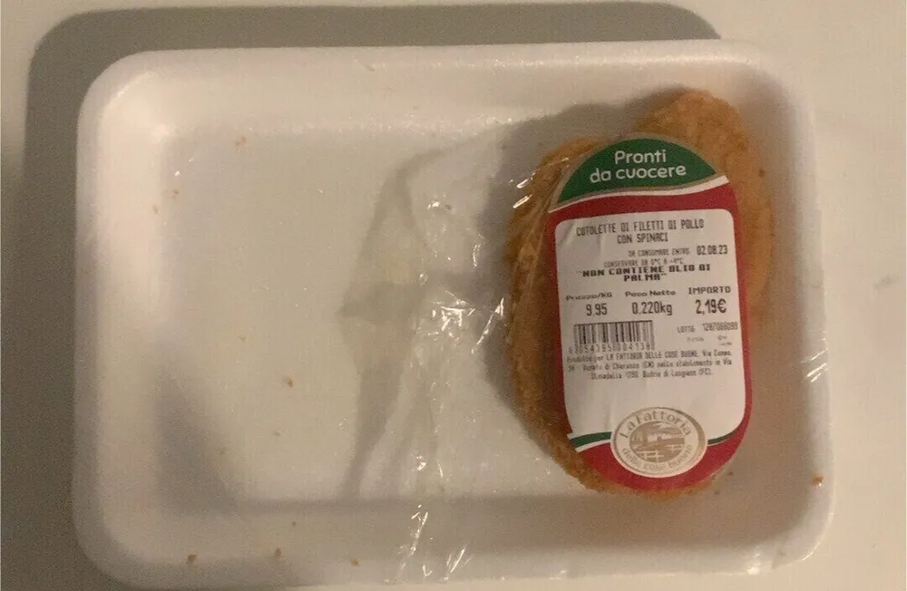 cotolette di filetti di pollo con spinaci