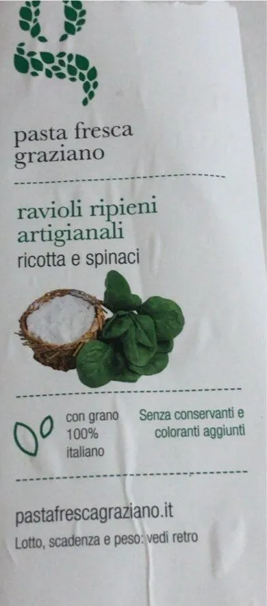 Ravioli ripieni Artigianali ricotta e spinaci