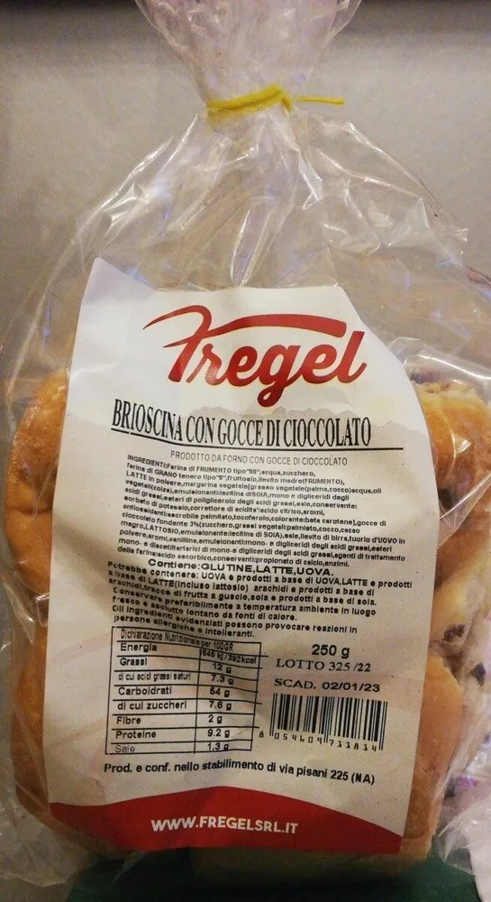 Brioscina con gocce di cioccolato