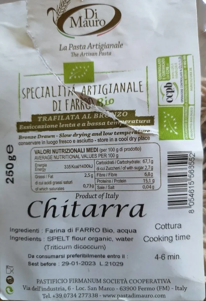 Specialità artigianale di farro bio