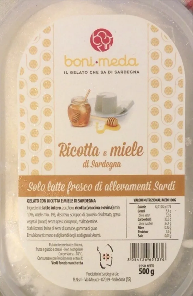 Gelato ricotta e miele di Sardegna