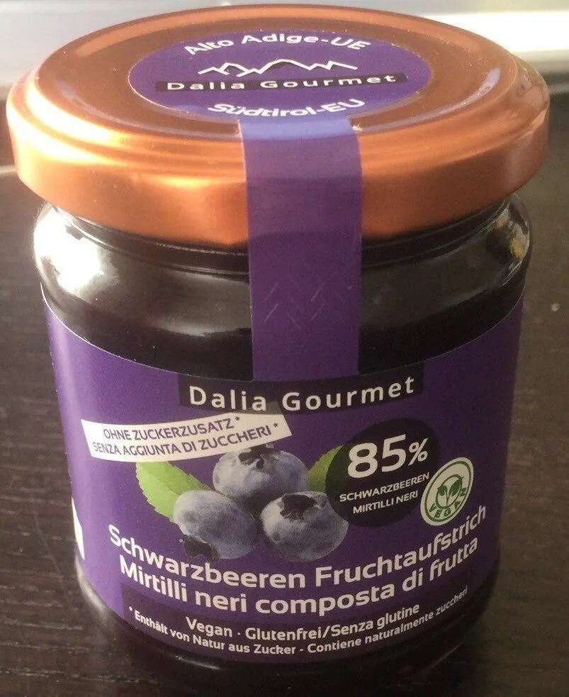 Mirtilli neri composta di frutta