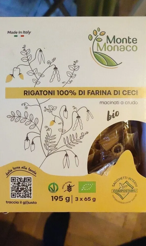 Rigatoni 100% di farina di ceci