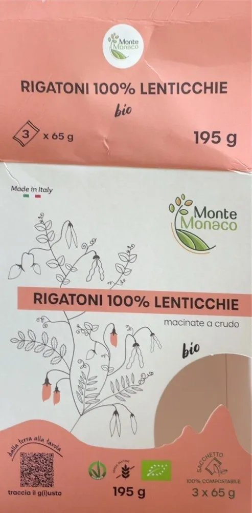 Rigatoni 100% lenticchie