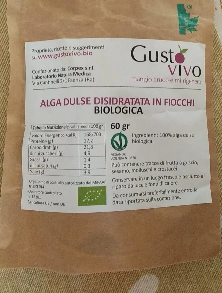 Alga dulse disidratata