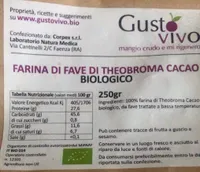 Farina di fave di theobroms cacao biologico